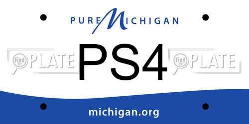 PS4 Michigan License Plate