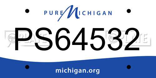 PS64532 Michigan License Plate