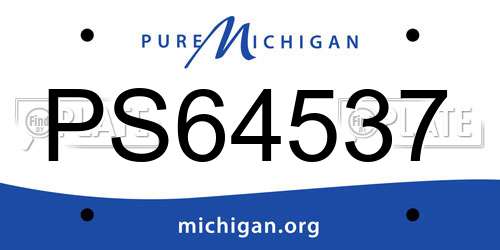 PS64537 Michigan License Plate