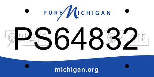 PS64832 Michigan License Plate