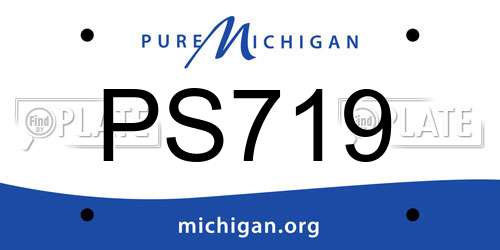 PS719 Michigan License Plate