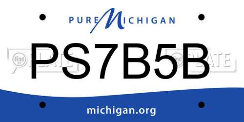 PS7B5B Michigan License Plate