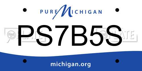 PS7B5S Michigan License Plate