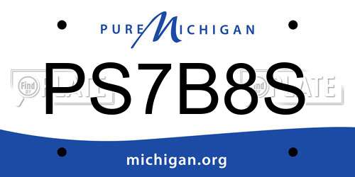 PS7B8S Michigan License Plate