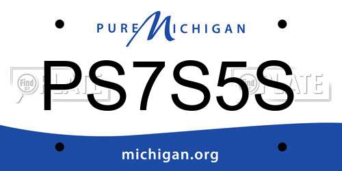 PS7S5S Michigan License Plate