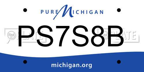 PS7S8B Michigan License Plate