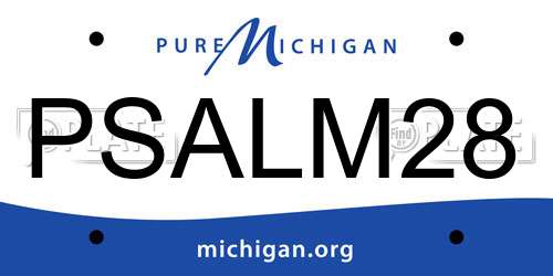 PSALM28 Michigan License Plate