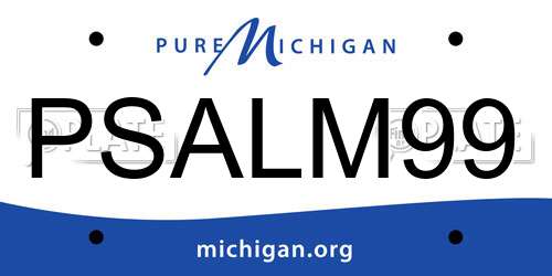 PSALM99 Michigan License Plate