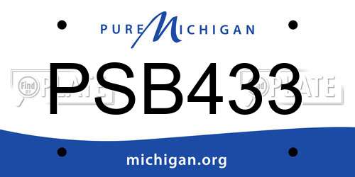 PSB433 Michigan License Plate