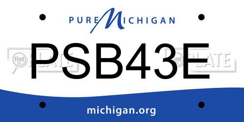 PSB43E Michigan License Plate