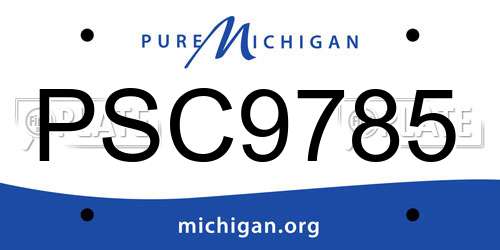 PSC9785 Michigan License Plate