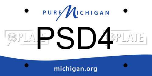 PSD4 Michigan License Plate
