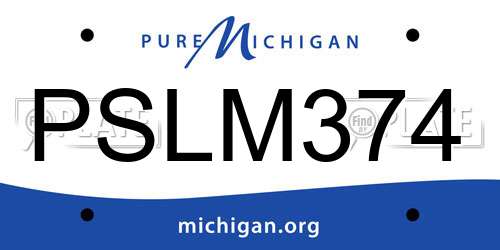PSLM374 Michigan License Plate