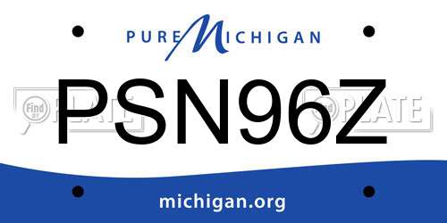 PSN96Z Michigan License Plate