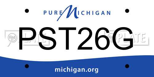 PST26G Michigan License Plate