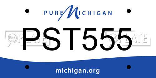 PST555 Michigan License Plate