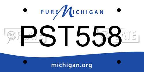 PST558 Michigan License Plate