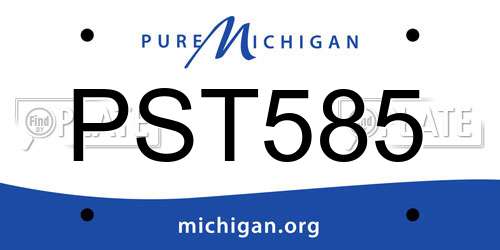 PST585 Michigan License Plate