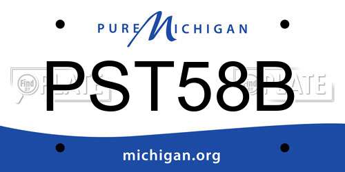 PST58B Michigan License Plate