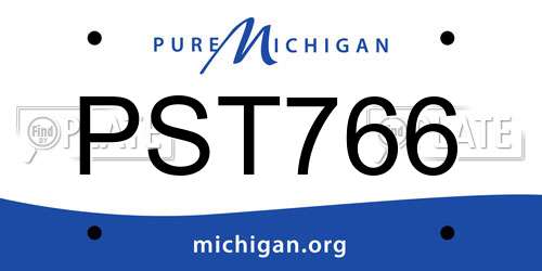 PST766 Michigan License Plate