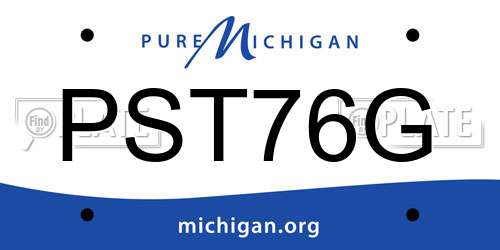 PST76G Michigan License Plate