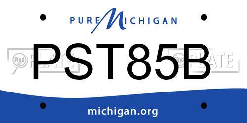 PST85B Michigan License Plate