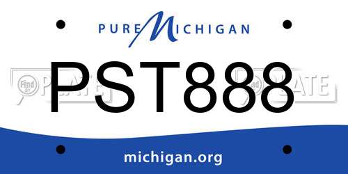 PST888 Michigan License Plate