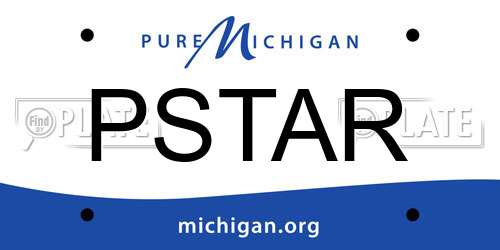 PSTAR Michigan License Plate