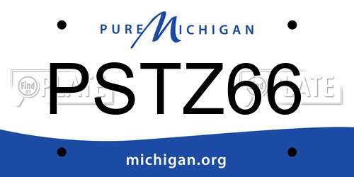 PSTZ66 Michigan License Plate