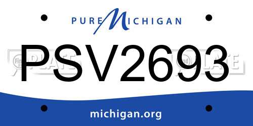 PSV2693 Michigan License Plate