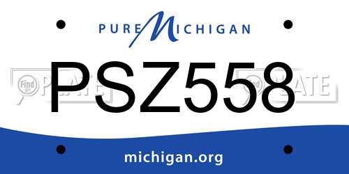 PSZ558 Michigan License Plate