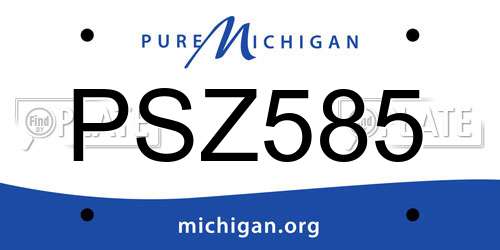 PSZ585 Michigan License Plate