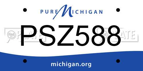 PSZ588 Michigan License Plate