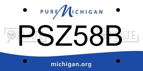 PSZ58B Michigan License Plate