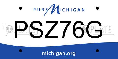 PSZ76G Michigan License Plate