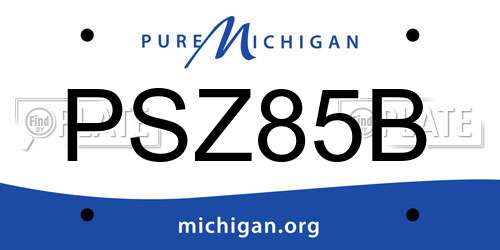 PSZ85B Michigan License Plate