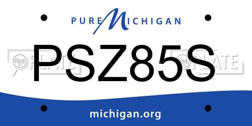 PSZ85S Michigan License Plate