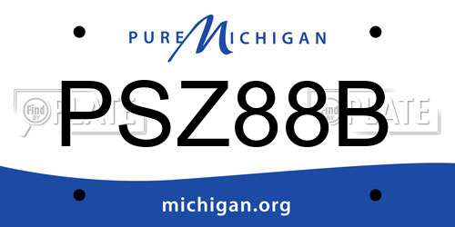 PSZ88B Michigan License Plate