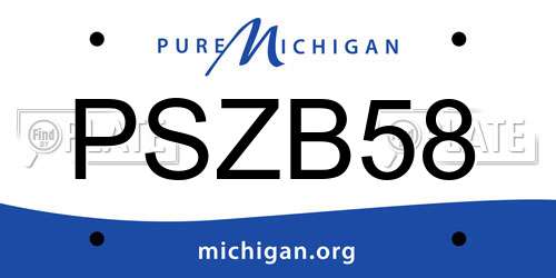 PSZB58 Michigan License Plate