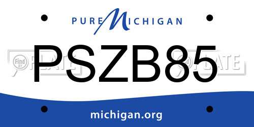 PSZB85 Michigan License Plate