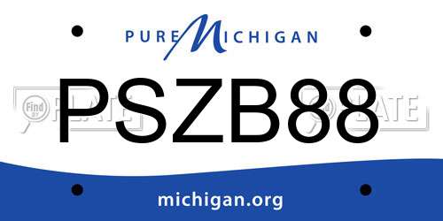 PSZB88 Michigan License Plate