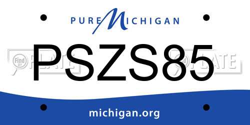 PSZS85 Michigan License Plate