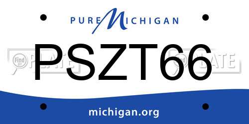 PSZT66 Michigan License Plate