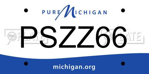 PSZZ66 Michigan License Plate