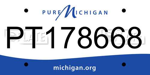 PT178668 Michigan License Plate