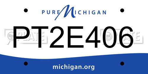 PT2E406 Michigan License Plate