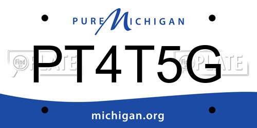 PT4T5G Michigan License Plate
