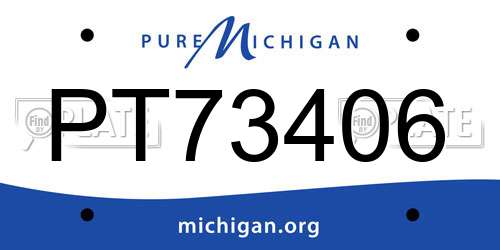 PT73406 Michigan License Plate