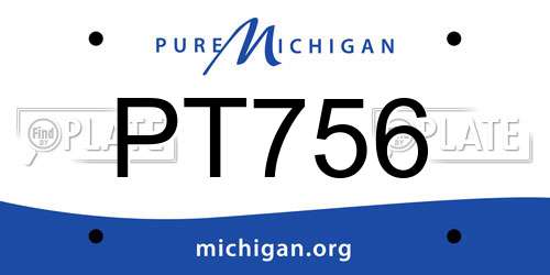 PT756 Michigan License Plate