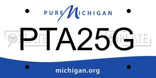 PTA25G Michigan License Plate